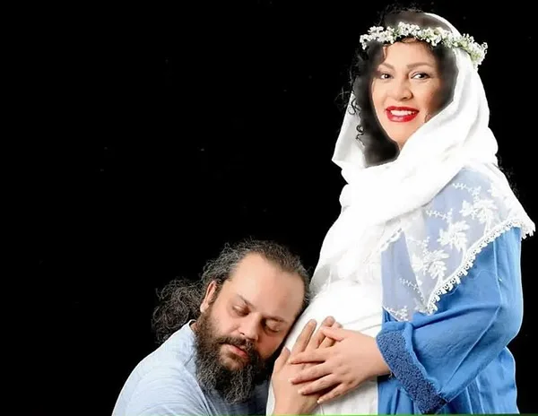 عکس بارداری زیبا بروفه در کنار پیام صابری