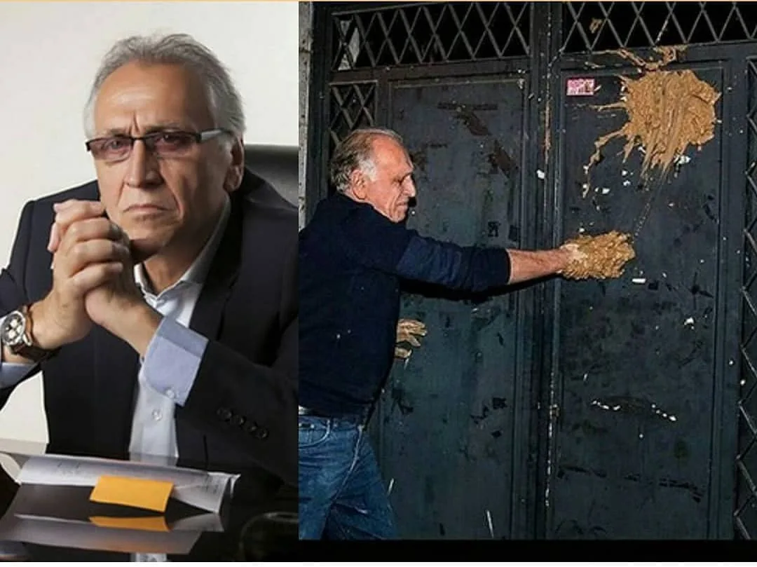 گل گرفتن درب شورای صنفی توسط احمد نجفی