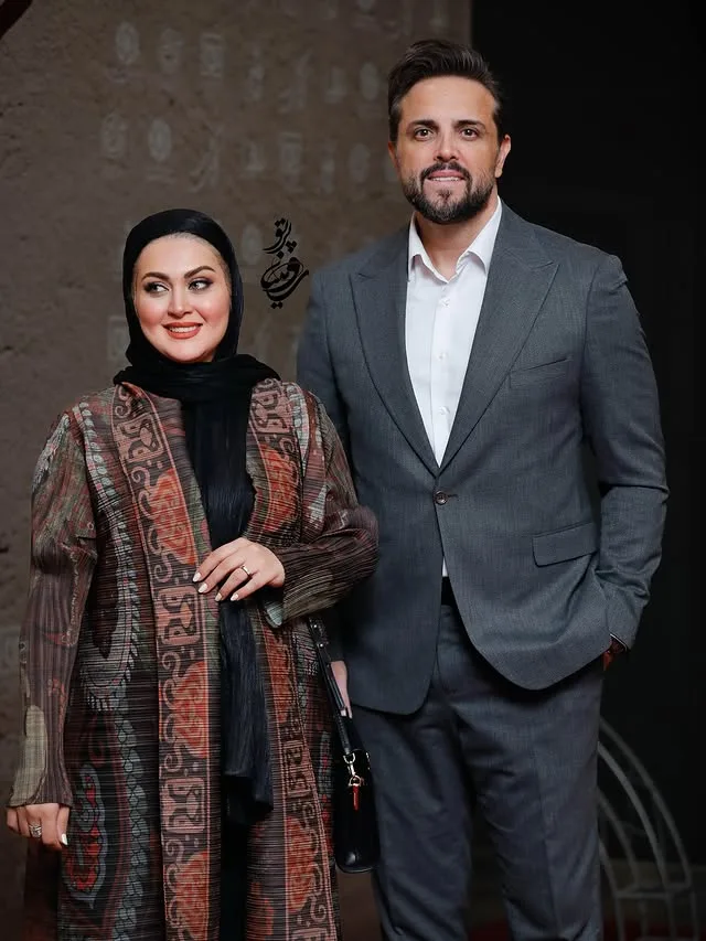 پدرام کریمی در کنار همسرش یاسمن شاه‌حسینی