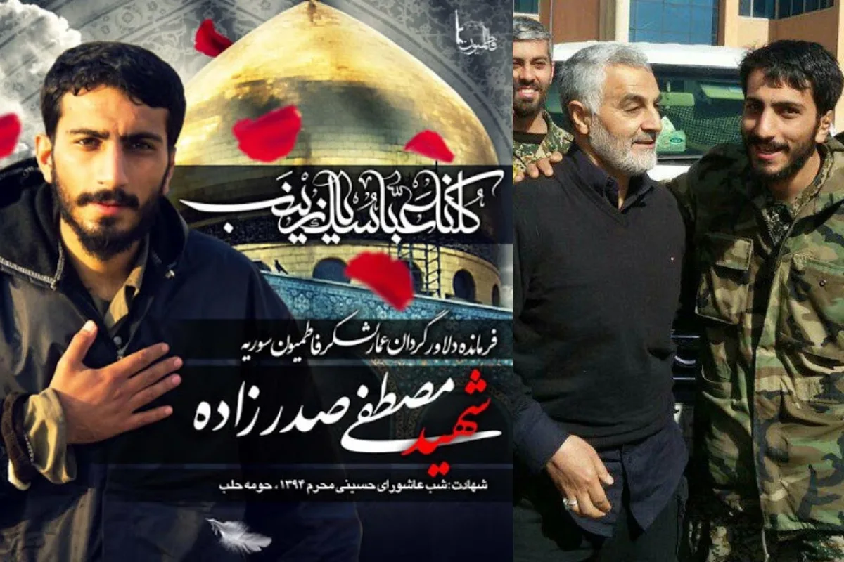 شهید مصطفی صدرزاده در کنار شهید قاسم سلیمانی
